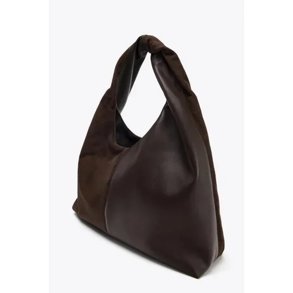 ZARA CONTRAST LEATHER SHOULDER BAG - Picture 5 of 7
